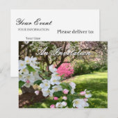 May Flowers Pink Invitation Postcard Postkarte (Vorne/Hinten)