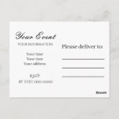 May Flowers Pink Invitation Postcard Postkarte (Rückseite)