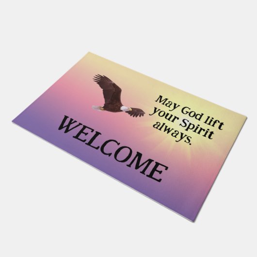 May God Eagle Door Mat Fußmatte (Schrägansicht)