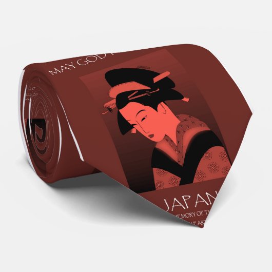 MAY GOD PROTECT JAPAN KRAWATTE (Gerollt)