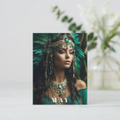 *~ MAY Goddess BIRTHDAY Emerald Boho AP53 Postkarte (Stehend Vorderseite)