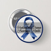 May Huntington's Disease Awareness Monat Button (Vorne & Hinten)
