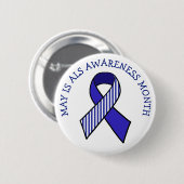 May ist ALS Awareness Montag Blue Ribbon Button (Vorne & Hinten)