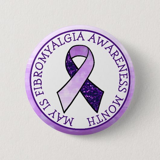 May ist Fibromyalgie Butterfly Awareness Montag Button (Vorderseite)