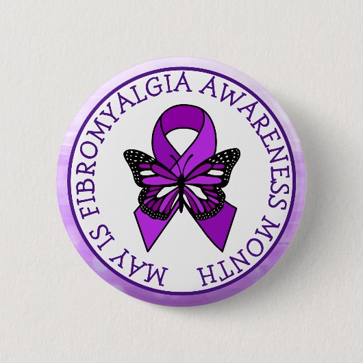 May ist Fibromyalgie Butterfly Awareness Montag Button (Vorderseite)