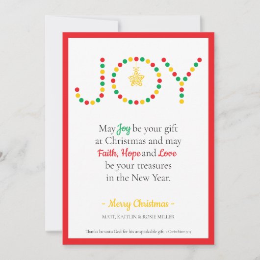May Jobe your Gift Christmas Card (Vorderseite)