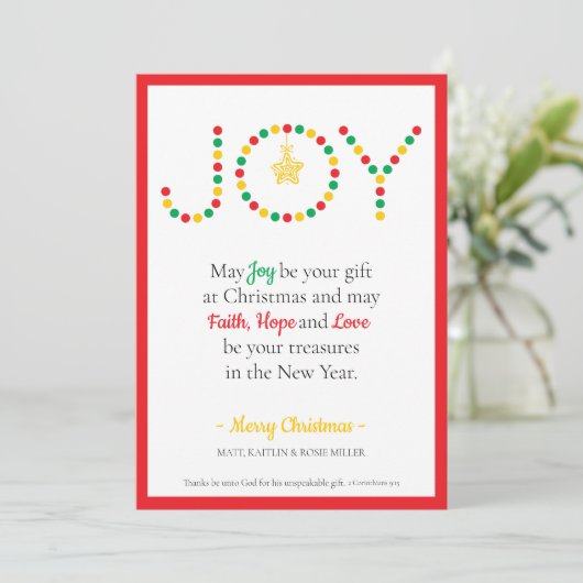 May Jobe your Gift Christmas Card (Stehend Vorderseite)