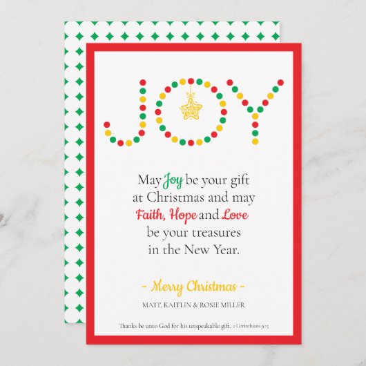 May Jobe your Gift Christmas Card (Vorne/Hinten)