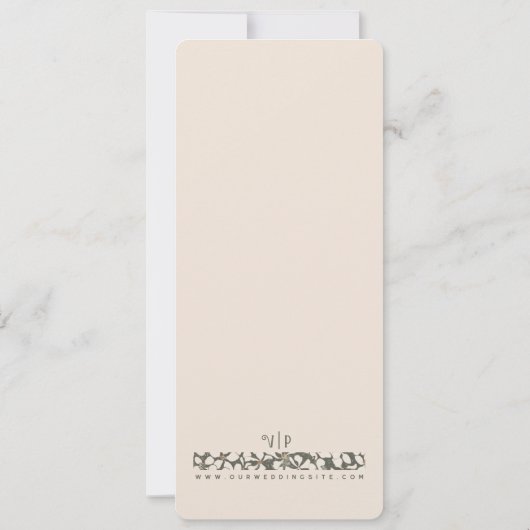 May Kastanien Blume - Vintage Wedding Einladung (Rückseite)