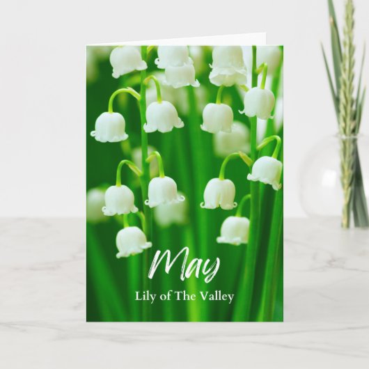 May Lily of the Valley Birth Month Blume Geburtsta Karte (Vorderseite)