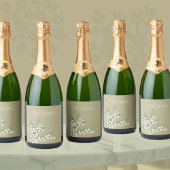 May Lily of the Valley Floral Bouquet Custom Name Schaumweinetikett