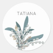 May Lily of the Valley Floral Bouquet Individuelle Runder Aufkleber (Vorderseite)