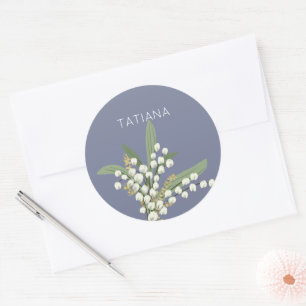 May Lily of the Valley Floral Bouquet Individuelle Runder Aufkleber