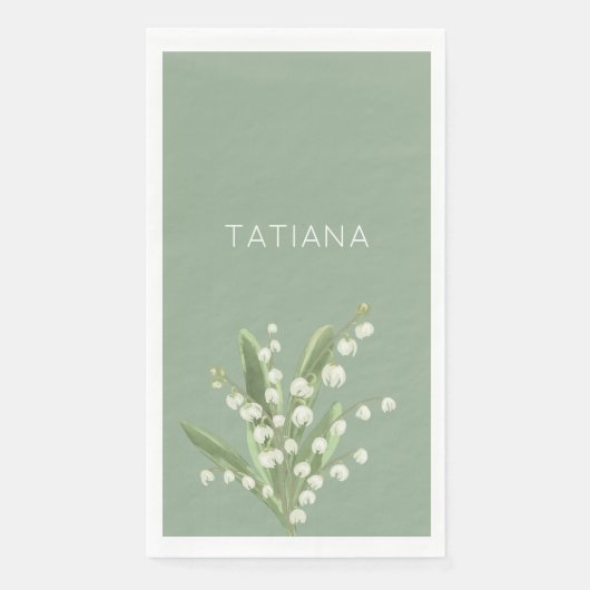 May Lily of the Valley Floral Bouquet Individuelle Serviette (Vorderseite)