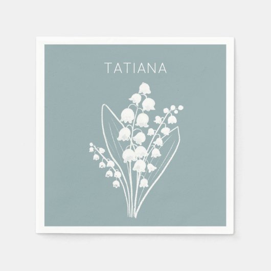 May Lily of the Valley Floral Bouquet Individuelle Serviette (Vorderseite)