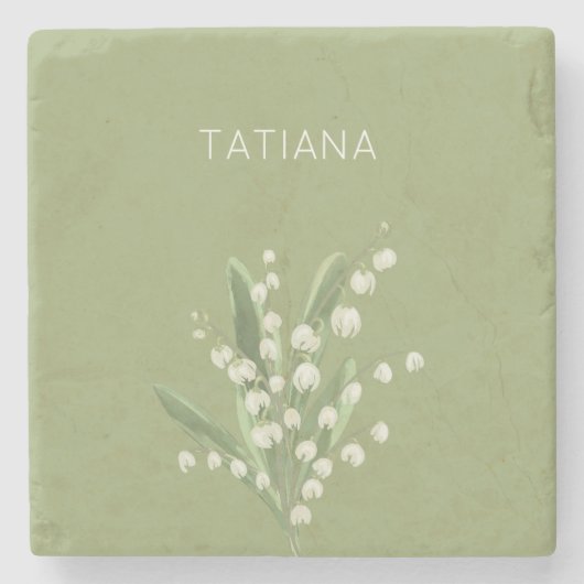 May Lily of the Valley Floral Bouquet Individuelle Steinuntersetzer (Vorderseite)