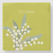 May Lily of the Valley Floral Bouquet Individuelle Steinuntersetzer (Vorderseite)