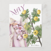 May Month Blume Lily of the Valley Hawthorn Extrav Postkarte (Vorderseite)