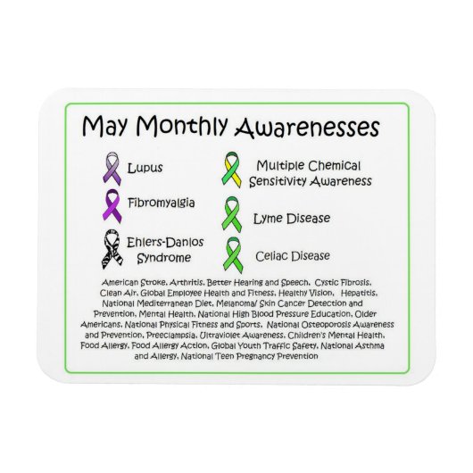 May Monthly Health Awareness  Magnet (Horizontal)