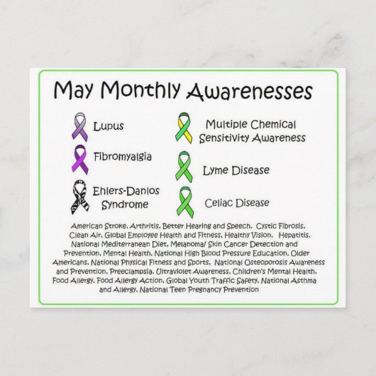May Monthly Health Awareness Postkarte (Vorderseite)