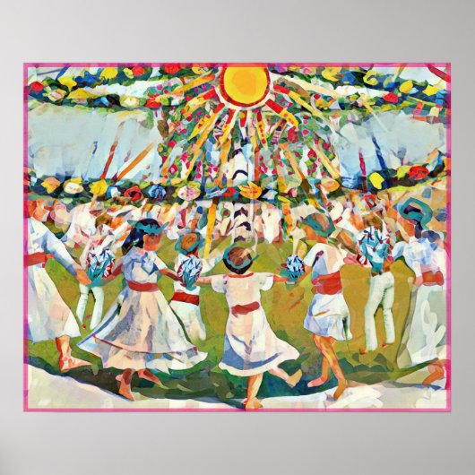 May Naive Folk Art Spring Celebration Poster (Vorne)