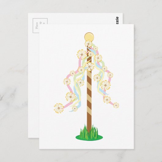 May Pole Postkarte (Vorne/Hinten)