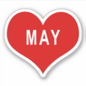 MAY Red Liebe Heart Vinyl Sticker (Vorderseite)