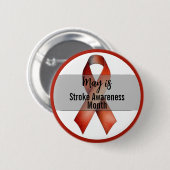 May Stroke Awareness Month Ribbon Button (Vorne & Hinten)