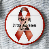 May Stroke Awareness Month Ribbon Button