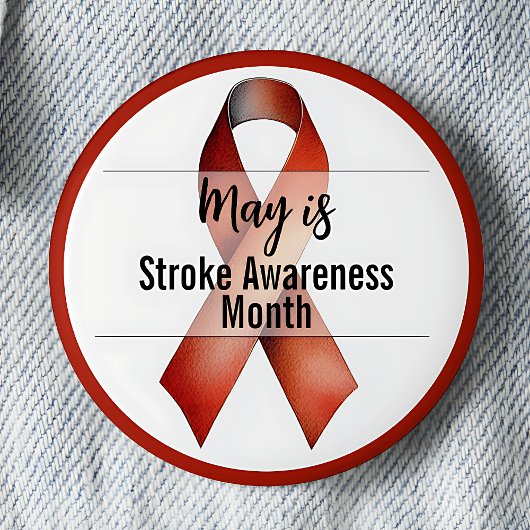 May Stroke Awareness Month Ribbon Button