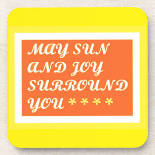 May Sun und Joy sind Ihr aufregendes Pflegedesign Getränkeuntersetzer