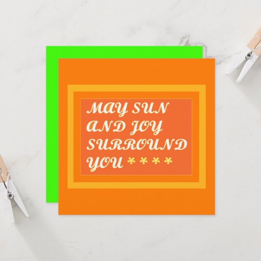 May Sun und Joy Umgeben Sie ermutigend Karte (Vorderseite/Rückseite Beispiel)