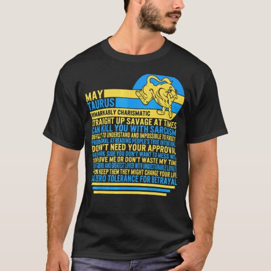 May Taurus Facts Zodiac Sign Sonnenblumen Astrolog T-Shirt (Vorderseite)