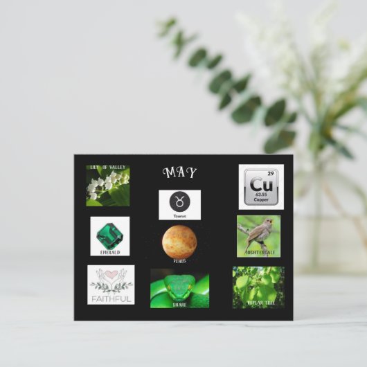 May Taurus Postcard Postkarte (Stehend Vorderseite)