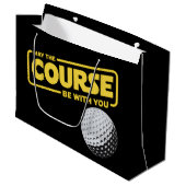 May The Course Be With You Funny Golf Golfing Große Geschenktüte (Vorderseite Schrägansicht)