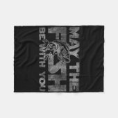 May The Fish With You His Funny Fishing Sci-fi Gif Fleecedecke (Vorderseite (Horizontal))