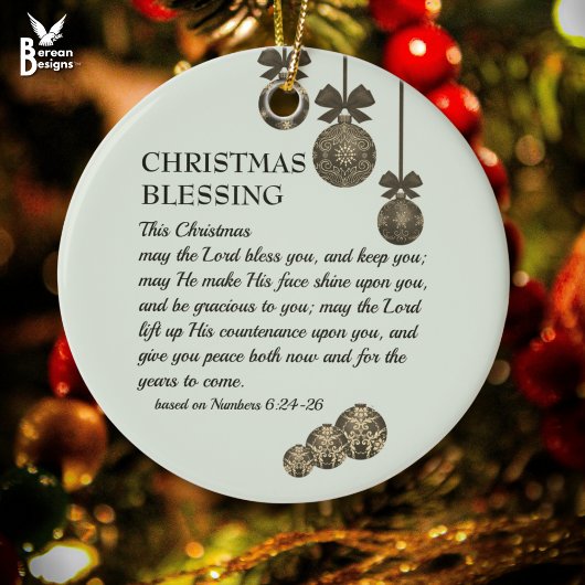 MAY THE LORD BLESS YOU Christian Christmas Keramik Ornament