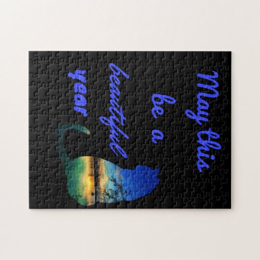 May this be a beautiful year topical waters cat puzzle (Horizontal)