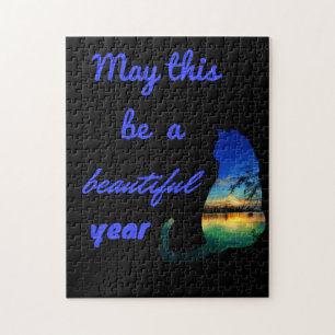 May this be a beautiful year topical waters cat puzzle