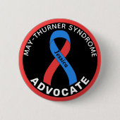May-Thurner-Syndrom Advocate-Ribbon-Schwarz-Taste Button (Vorderseite)