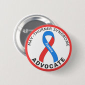 May-Thurner-Syndrom Advocate-Ribbon-weiße Taste Button (Vorne & Hinten)