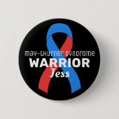 May-Thurner-Syndrom Warrior Ribbon Black Button (Vorderseite)