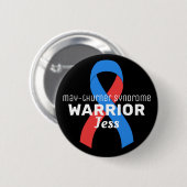 May-Thurner-Syndrom Warrior Ribbon Black Button (Vorne & Hinten)