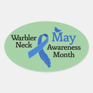 May Warbler Neck Awareness Montag Ovaler Aufkleber