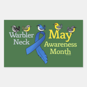 May Warbler Neck Awareness Montag Rechteckiger Aufkleber