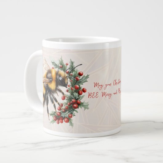 May Your Christmas BEE Merry and Bright Jumbo-Tasse (Vorderseite Links)