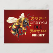 May Your Christmas BEE Merry and BRIGHT Postkarte (Vorderseite)