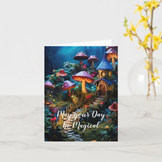 May your Day be Magical - Fairy Garden Karte (Gelbe Blume)