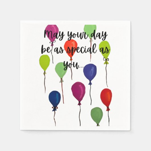 May your day be special colourful balloons serviette (Vorderseite)