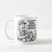 May your Day Sparkle Brighter Dampfzug Kaffeetasse (Links)